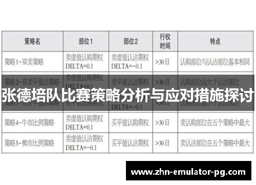 张德培队比赛策略分析与应对措施探讨